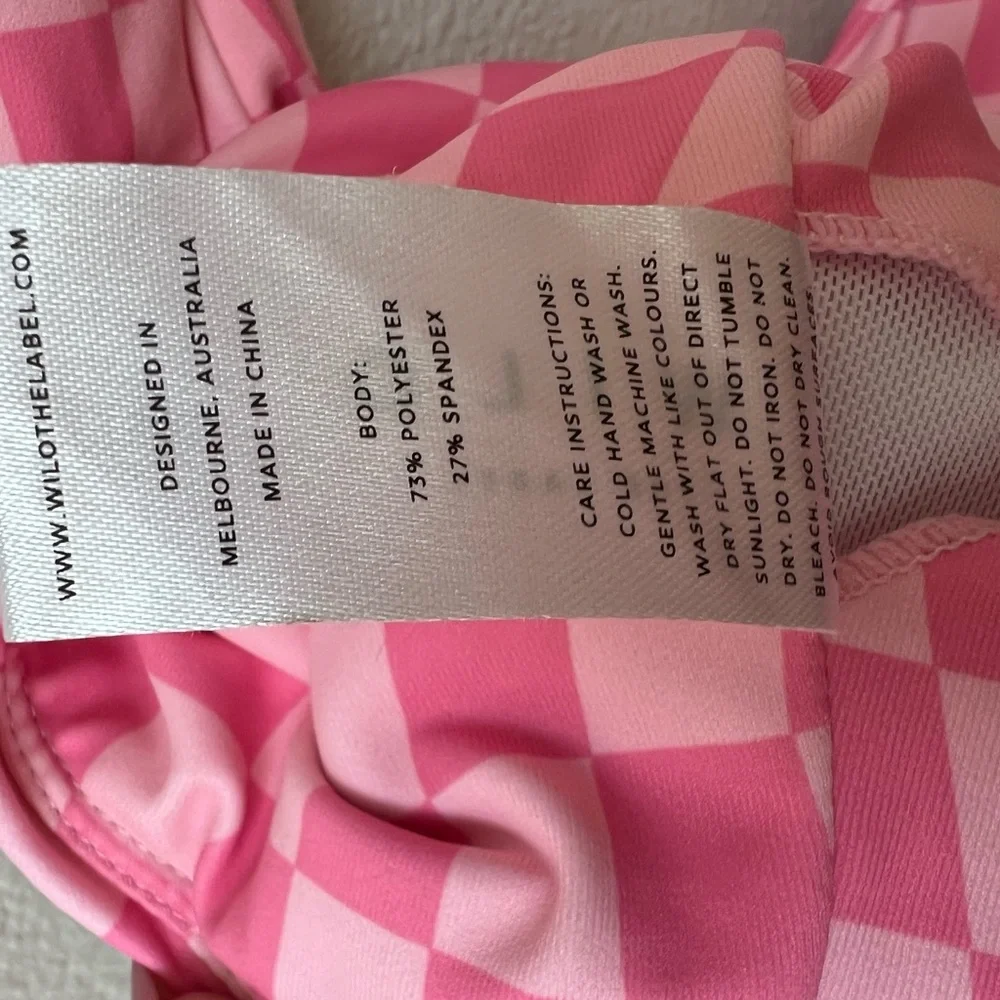 Wilothelabel Pink Checkered Sports Bra. Women’s Size Large - Picture 5 of 5